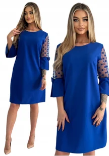 ELEGANCKA CHABROWA TRAPEZOWA SUKIENKA ROZMIAR 44 POLSKI PRODUCENT - Sukienki - miniaturka - grafika 1