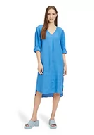 Sukienki - Cartoon Damska sukienka letnia, jednokolorowa, Lapis Blue, M - miniaturka - grafika 1