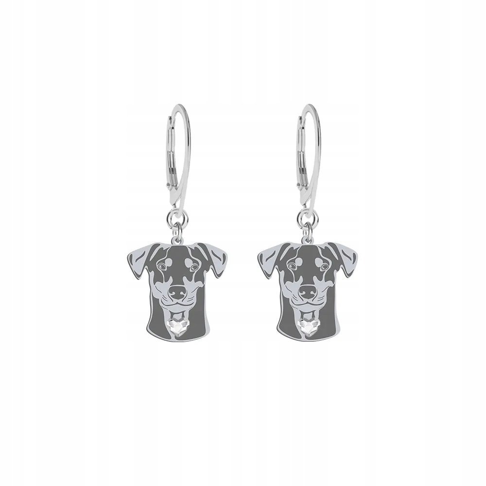 Kolczyki Srebrne z psem Pinczer Średni 925 Biżuteria Prezent GRAWER GRATIS