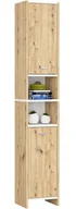 Regały - Regał łazienkowy z drzwiczkami dąb artisan + biały C6-Z90 - miniaturka - grafika 1
