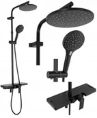 Wylewki do baterii - REA Czarny zestaw prysznicowy Santos Black UZYSKAJ 5 % RABATU NA ZAKUP P8803 - miniaturka - grafika 1