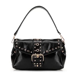 Damska crossbody z ekoskóry w dekoracyjne nity czarna - Torebki damskie - miniaturka - grafika 1