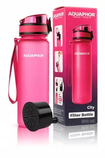 Aquaphor Butelka na wodę 500 ml różowa - Shakery i bidony sportowe - miniaturka - grafika 1