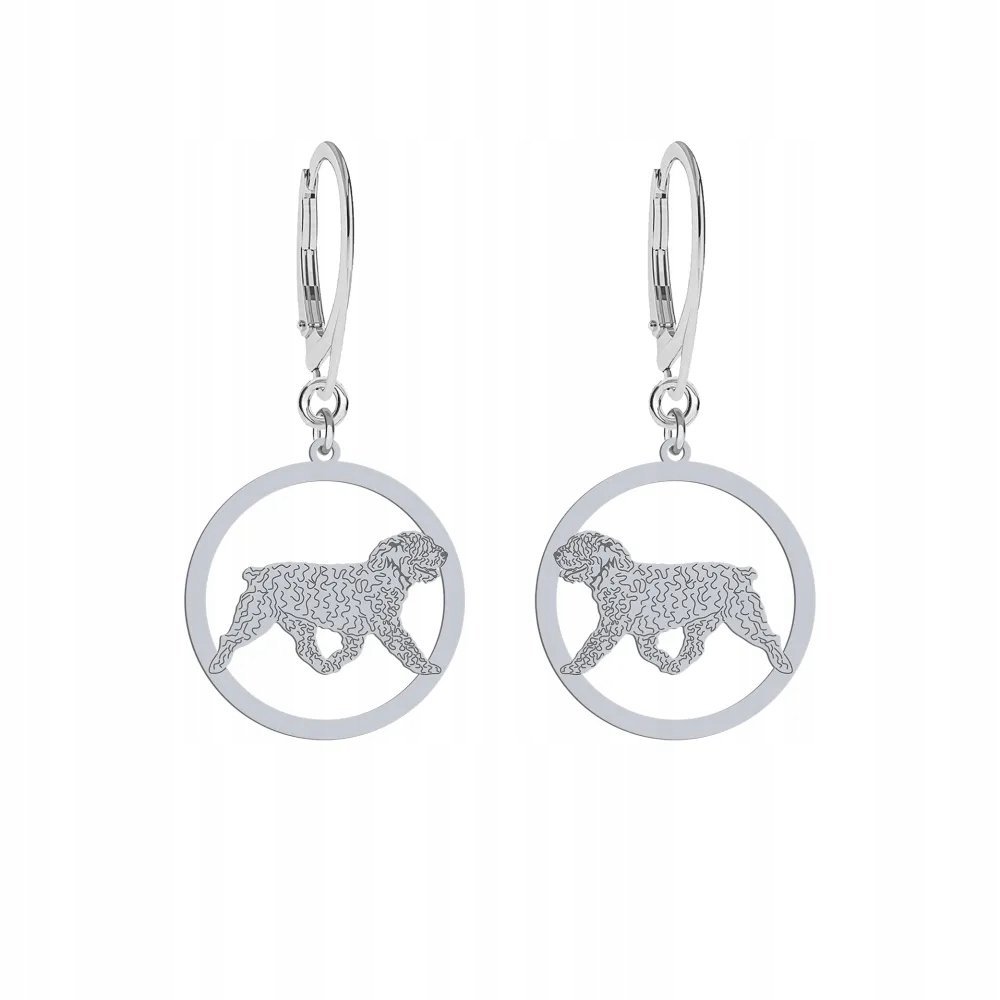 Kolczyki Srebrne 925 z psem Hiszpański Pies Dowodny Biżuteria GRAWER GRATIS
