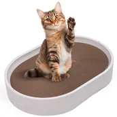 Drapaki dla kotów - Drapak dla kota z tekturki, duży, zabawka, owalny, 49x34x8 cm - miniaturka - grafika 1