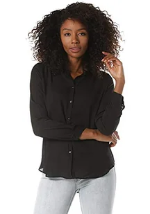 Vila Damska bluzka Vilucy L/S Button Shirt-Noos, czarny (Black Black), XS - Bluzki damskie - miniaturka - grafika 1