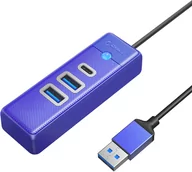 Huby USB - Hub USB Orico 2 x USB 3.0 + USB-C Niebieski (PWC2U-U3-015-BL-EP) - miniaturka - grafika 1