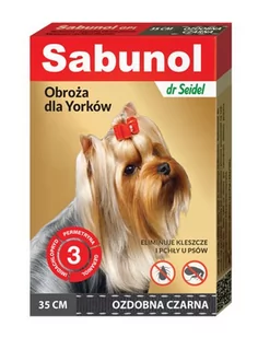 Dr Seidla Laboratorium Sabunol ozdobna czarna obroża dla Yorków 35 cm - Artykuły przeciw pasożytom - miniaturka - grafika 1