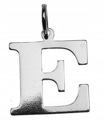 Srebrny wisiorek zawieszka literka E duża litera E SREBRO 925