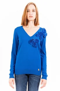NIEBIESKI SWETER LOVE MOSCHINO DAMSKI - Love Moschino - Koszulki i topy damskie - miniaturka - grafika 1