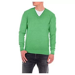 Replay Sweter męski, 630 Real Green, L - Swetry męskie - miniaturka - grafika 1