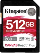 Karty pamięci - Karta Kingston Canvas React Plus SDXC 512 GB Class 10 UHS-II/U3 V60 SDR2V6/512GB - miniaturka - grafika 1