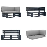 Sofy ogrodowe - vidaXL Narożnik ogrodowy z palet z czarnego impregnowanego drewna sosnowego - Narożnik ogrodowy z palet - Narożnik ogrodowy z palet - Drewniana sofa - Sofa ogrodowa z palet - miniaturka - grafika 1