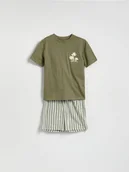 Skarpetki dla dzieci - Reserved - Bawełniana piżama - oliwkowy - miniaturka - grafika 1