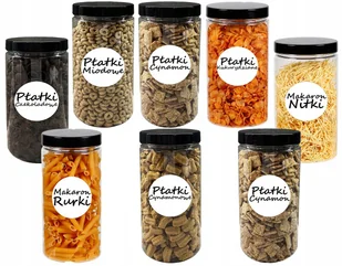 POJEMNIK PLASTIKOWY SŁOIK NA ŻYWNOŚĆ 1,25L 8 SZTUK +ETYKIETY - Pojemniki kuchenne - miniaturka - grafika 1