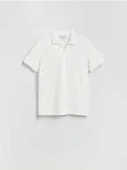 Koszulki męskie - Reserved - Polo z merceryzowaną bawełną - biały - miniaturka - grafika 1