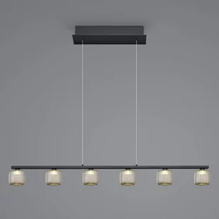 Lampa wisząca LED Loft, 6-punktowa, szkło dymione - Lampy sufitowe - miniaturka - grafika 1