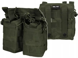 Mil-Tec Ładownica na 4 magazynki AK-47 / M4/ M16 Open Top Molle 25mm  Olive - Nerki - miniaturka - grafika 1