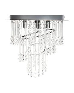 BELIANI Żyrandol srebrny metalowy ⌀ 35 cm ze szklanymi kryształkami chromowane wykończenie w stylu glamour oświetlenie - Lampy sufitowe - miniaturka - grafika 1