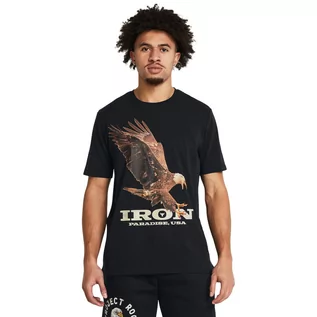 Koszulki sportowe męskie - Męska koszulka treningowa Under Armour Project Rock Eagle Graphic SS - czarna - UNDER ARMOUR - grafika 1