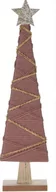 Ozdoby bożonarodzeniowe - Choinka drewniana z brokatową gwiazdą 30 cm brązowa - miniaturka - grafika 1