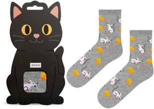 Skarpetki dziecięce czarny kot myszy 3134 - Skarpety termoaktywne - miniaturka - grafika 1
