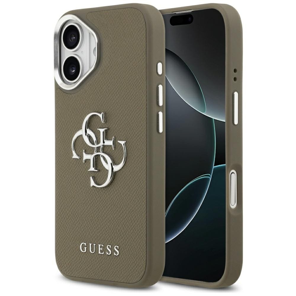 Etui Guess Grained Big 4G Classic Logo do iPhone 17 brązowy