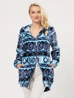 Bluzy damskie - Key BLUZA SZLAFROK LHB 894 S/M niebieski - miniaturka - grafika 1