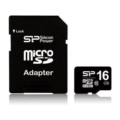 Silicon Power MicroSDHC Class 10 + adapter 16GB (SP016GBSTH010V10-SP)