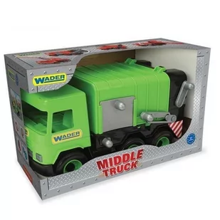 Wader WOŹNIAK Middle Truck śmieciarka zielona w kartonie - Samochody i pojazdy dla dzieci - miniaturka - grafika 1
