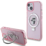 Etui i futerały do telefonów - Etui z MagSafe KARL LAGERFELD do iPhone 15 Plus Różowy KLHMP15MHMRSKCP - miniaturka - grafika 1