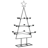 Choinki - vidaXL Metalowa choinka świąteczna, do dekoracji, czarna, 105 cm - miniaturka - grafika 1