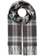 Apaszki i szaliki męskie - Szalik Męski szal 100% Wełniany szary w kratę - miniaturka - grafika 1