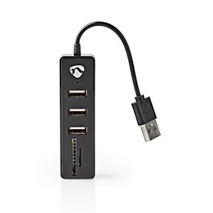 NEDIS 3-portowy hub USB 2.0 z czytnikiem kart SD i micro SD, czarny - Czytniki kart pamięci - miniaturka - grafika 1