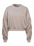 Bluzy damskie - REEBOK - BLUZA DAMSKA CROP TOP - S KNIT FASHION COVER UP H51846 BRĄZOWA - miniaturka - grafika 1