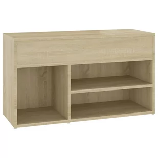 vidaXL Ławka z miejscem na buty, dąb sonoma, 80x30x45 cm, płyta - Szafki na buty - miniaturka - grafika 1