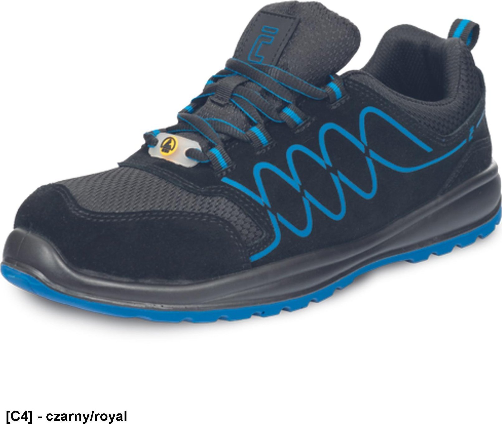 CERVA RAVEN SPORTY S1P ESD SR - Półbuty stalowy podnosek i antyprzebiciowa wkładką podeszwa z poliuretanu podwójnej gęstości PU/PU cholewa z dwoiny zamszowej 48