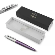 Zestawy piśmiennicze - Długopis Parker Jotter Victoria Violet CT z grawerem - miniaturka - grafika 1