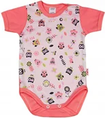 Body dla niemowląt - Body KRÓTKI rękaw 100% Bawełna SOWY RÓŻ r 68 KLEKLE - miniaturka - grafika 1