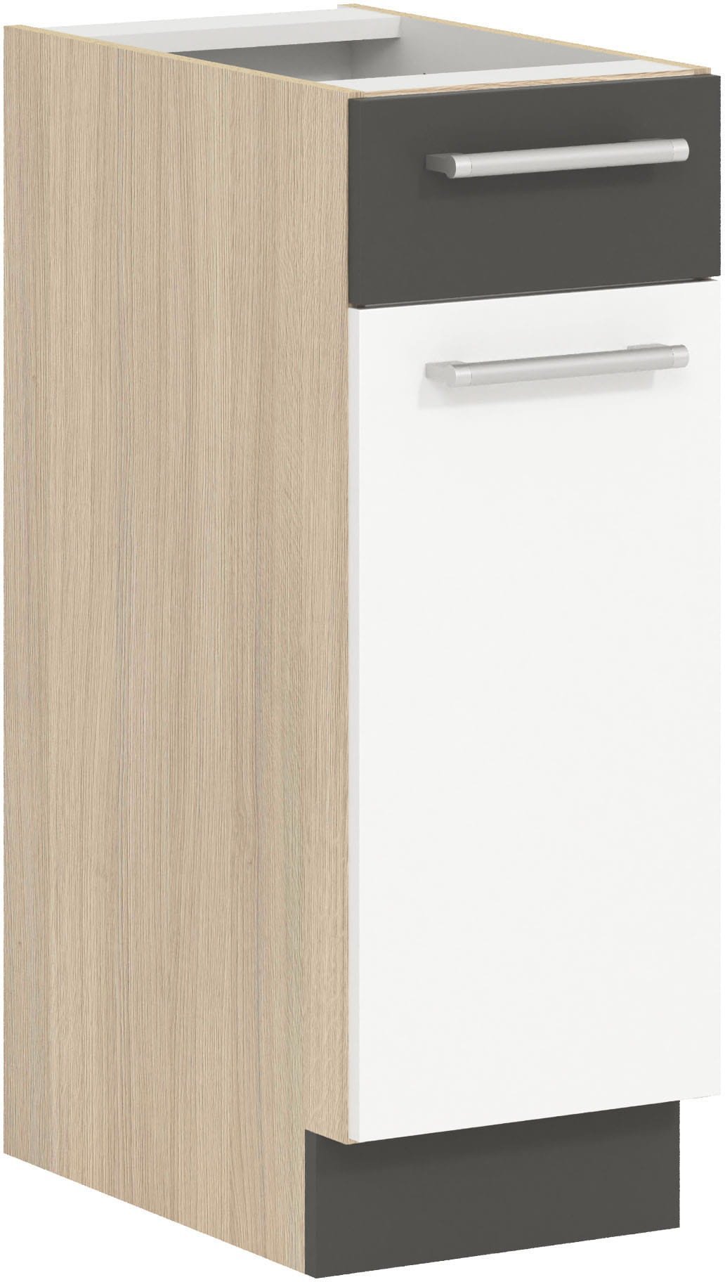 Szafka dolna kuchenna z szufladą MODENA MD12/D30S1 biały połysk / grafit