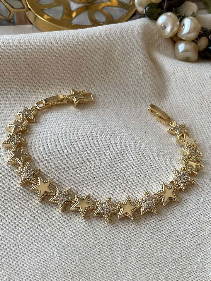 Luseera Pozłacana bransoletka z cyrkoniami