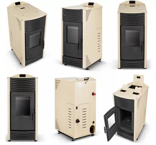 Piec kominek kocioł na pellet 4,3-14,3kW z płaszczem wodnym 2,4-12,2kW (kolor: beż) - spełnia anty-smogowy EkoProjekt 99681705 - Piece wolnostojące - miniaturka - grafika 2