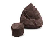 Pufy i podnóżki - Pufa sako XXXXL worek + gratis sztruksowa brązowa - miniaturka - grafika 1