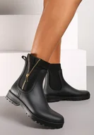 Kalosze damskie - Czarne Kalosze z Dopasowaną Elastyczną Cholewką Kolles - miniaturka - grafika 1
