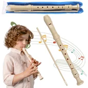 Instrumenty muzyczne dla dzieci - PLASTIKOWY Flet prosty W ETUI, 8 otworów + przyrząd do czyszczenia, FLET SZKOLNY dla dzieci 3+ - miniaturka - grafika 1