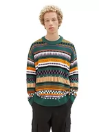 Swetry męskie - TOM TAILOR Denim sweter męski, 32779 - Multicolor Fair Isle Design, XL - miniaturka - grafika 1