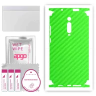 Szkła hartowane na telefon - Folia naklejka skórka strukturalna na TYŁ+BOKI do Xiaomi Mi 9T Pro -  Carbon Zielony - apgo SKINS - miniaturka - grafika 1