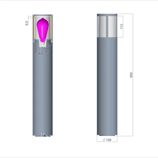 Deko-Light Słupek oświetleniowy Facado II, wysokość 65 cm, okrągły, ciemnoszary/opal - Lampy ogrodowe - miniaturka - grafika 1