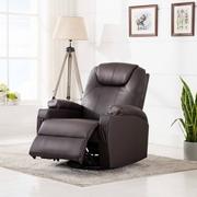 Fotele - vidaXL Elektryczny, bujany fotel do masażu, sztuczna skóra, brązowy - miniaturka - grafika 1
