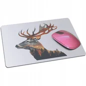 Podkładki pod mysz - PODKŁADKA POD MYSZ myszkę JELEŃ Z JELENIEM las drzewa dzika przyroda - miniaturka - grafika 1